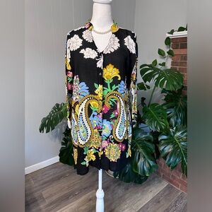 🛍️ Oriental color full button front top size (G)Large